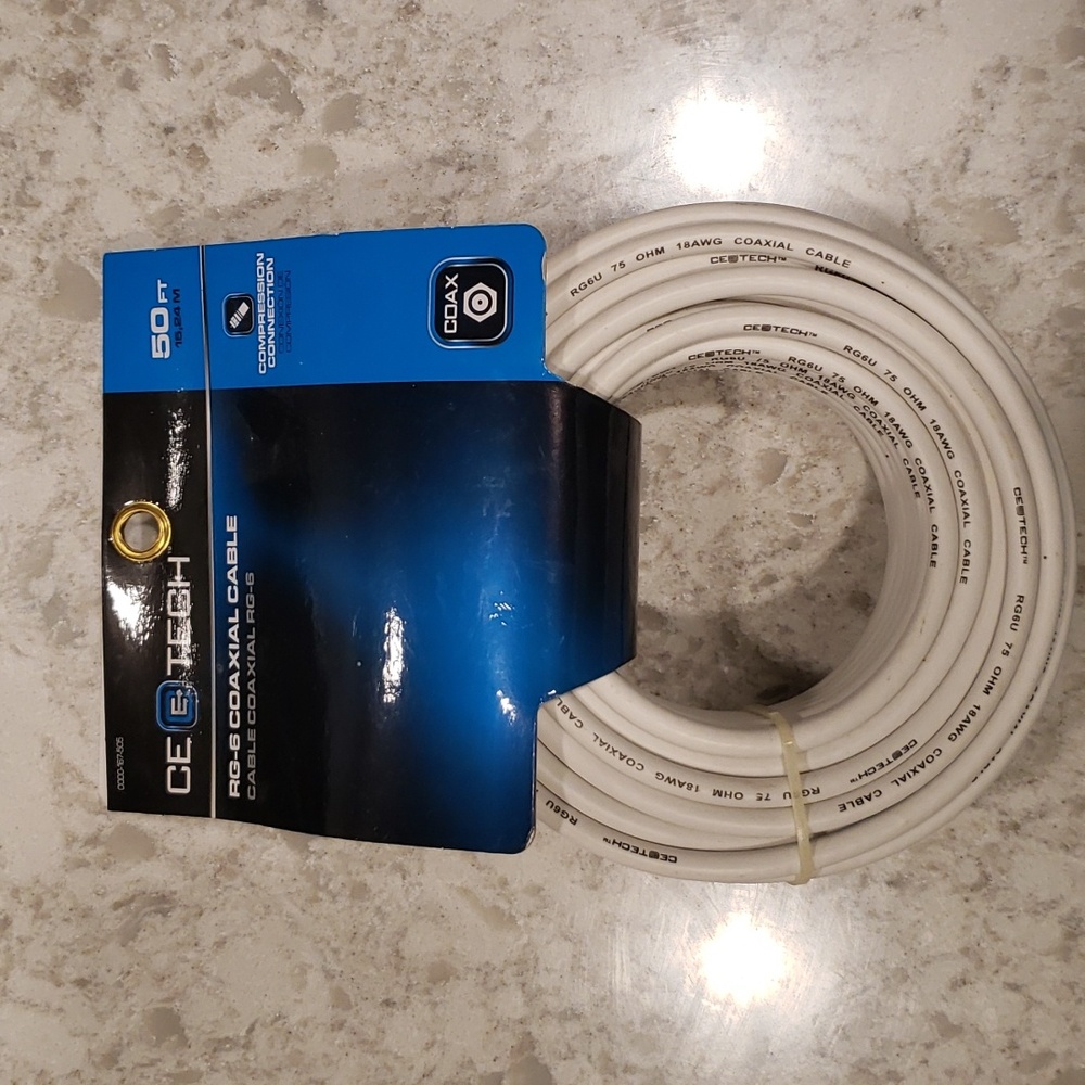 50ft RG-6 Coaxial Cable CE TECH